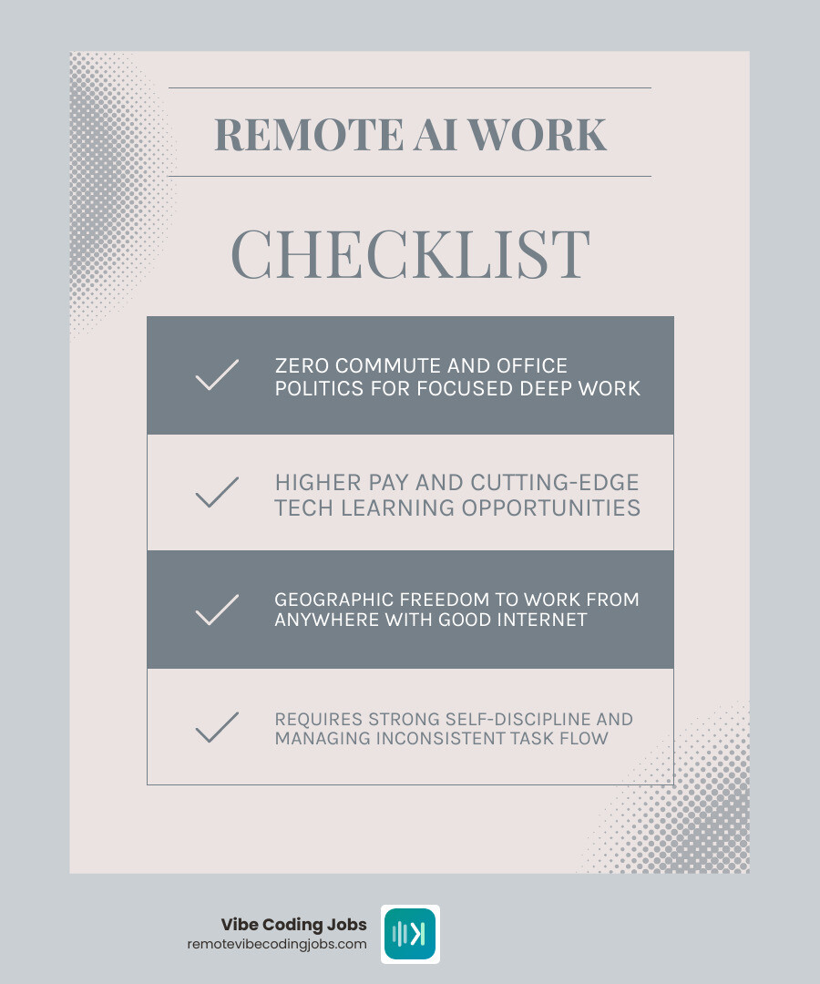 Infographic: Pros and cons of working in remote AI roles infographic