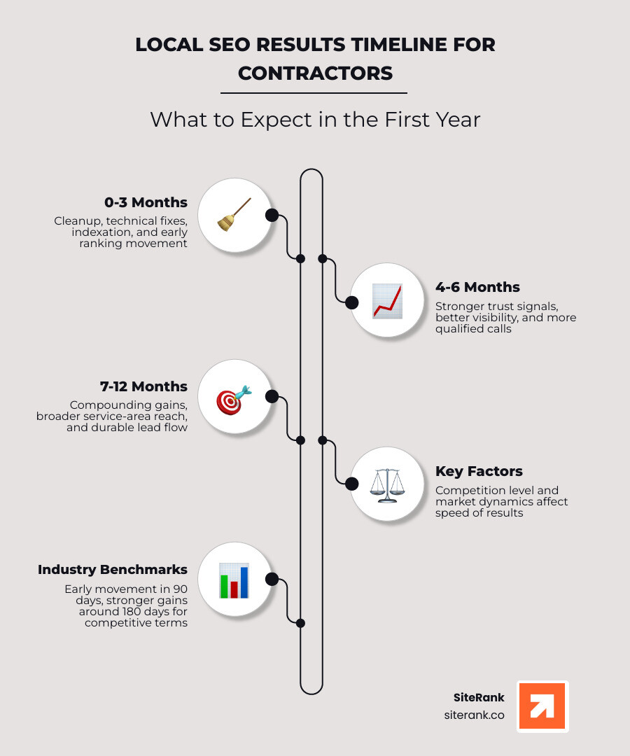 Local SEO timeline from 0-12 months infographic Local SEO timeline from 0-12 months infographic