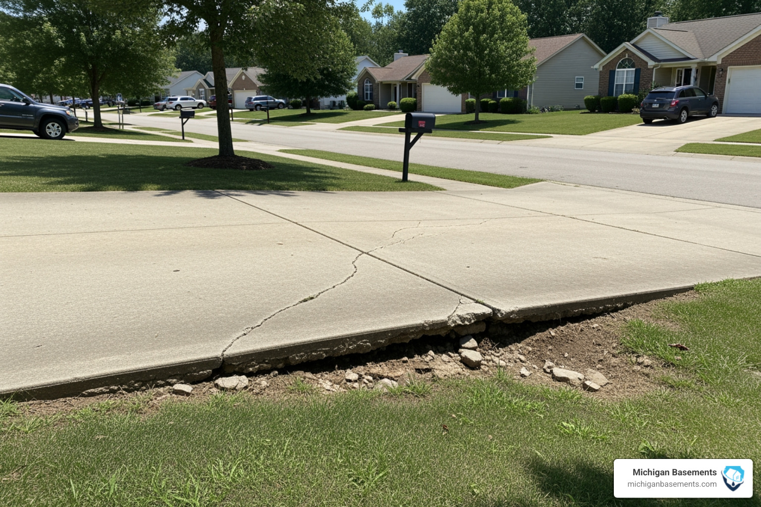 Uneven concrete slab near driveway Uneven concrete slab near driveway