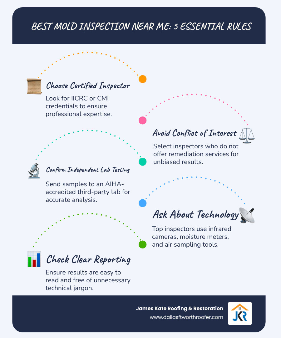 Infographic showing 24-48 hour mold growth cycle, key signs of mold, and steps to find a qualified mold inspector infographic Infographic showing 24-48 hour mold growth cycle, key signs of mold, and steps to find a qualified mold inspector infographic
