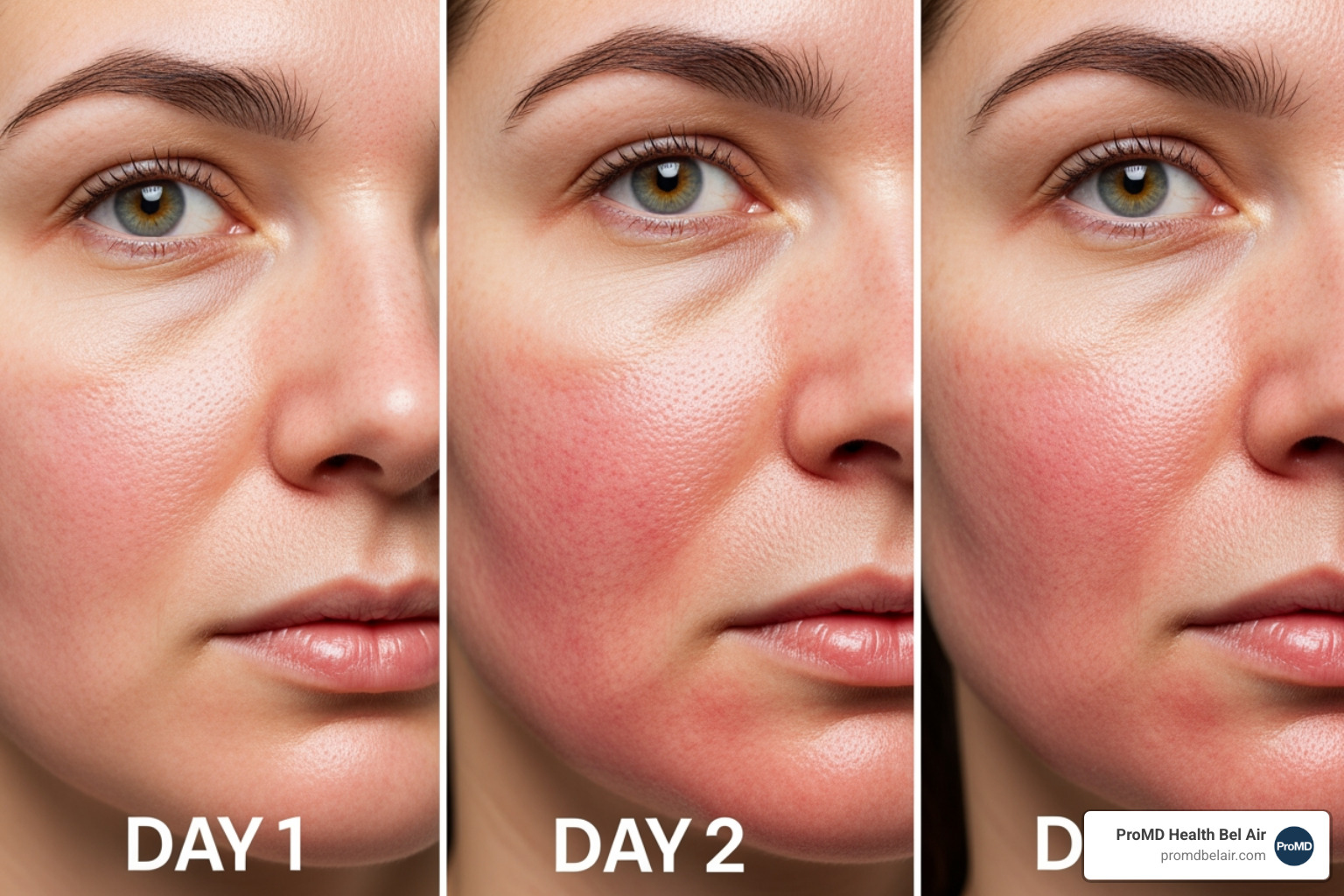 skin redness progression after chemical peel first days