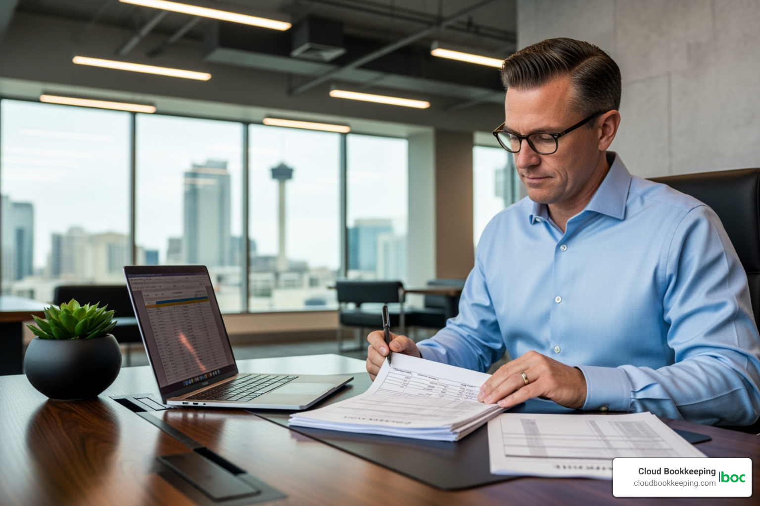 Professional accountant managing San Antonio monthly payroll tasks