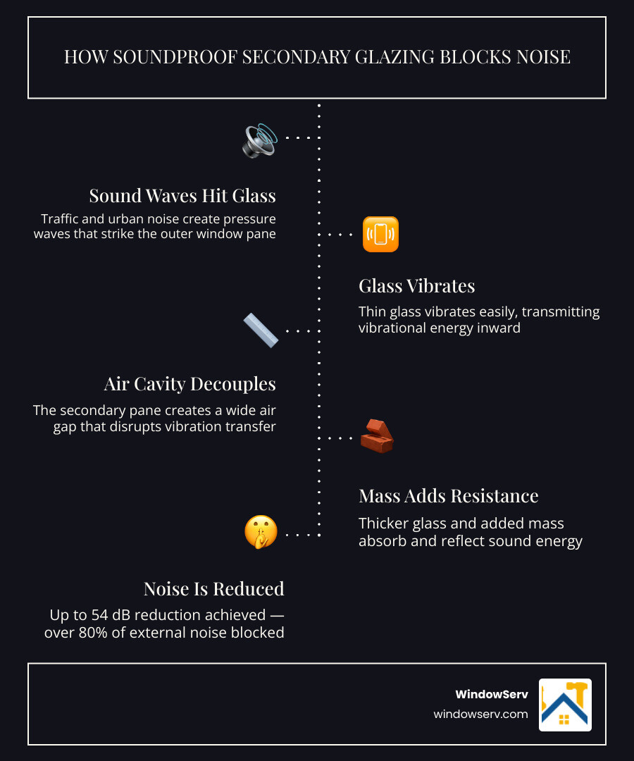 How secondary glazing blocks sound waves with air cavity and decoupling infographic infographic How secondary glazing blocks sound waves with air cavity and decoupling infographic infographic