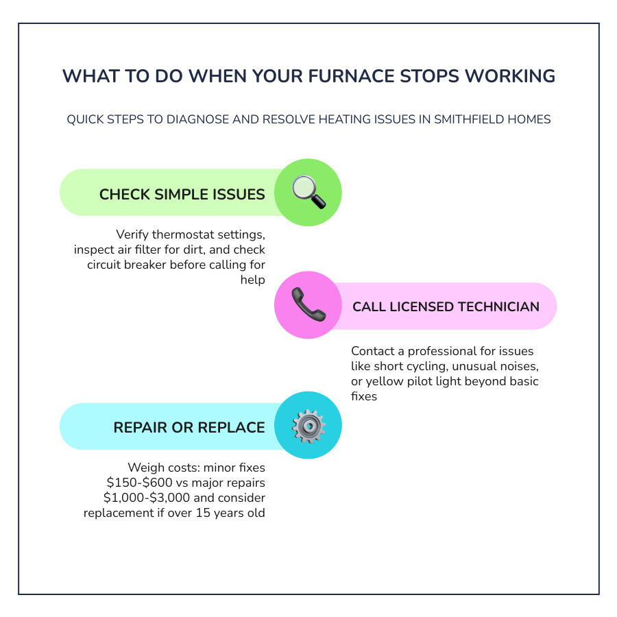 Infographic showing common furnace failure points and when to call for service infographic