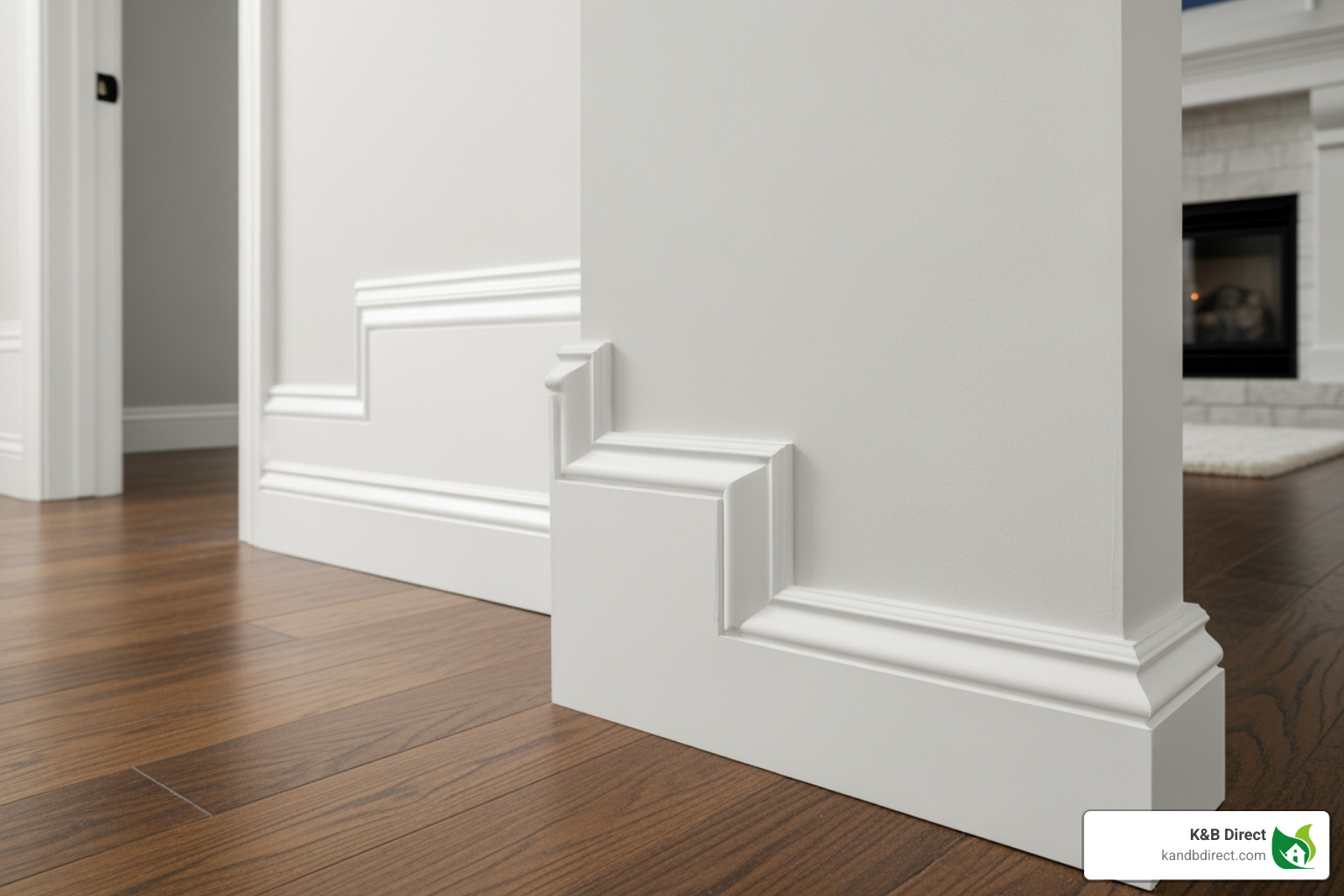 Various baseboard profiles including ogee, stepped, and flat designs
