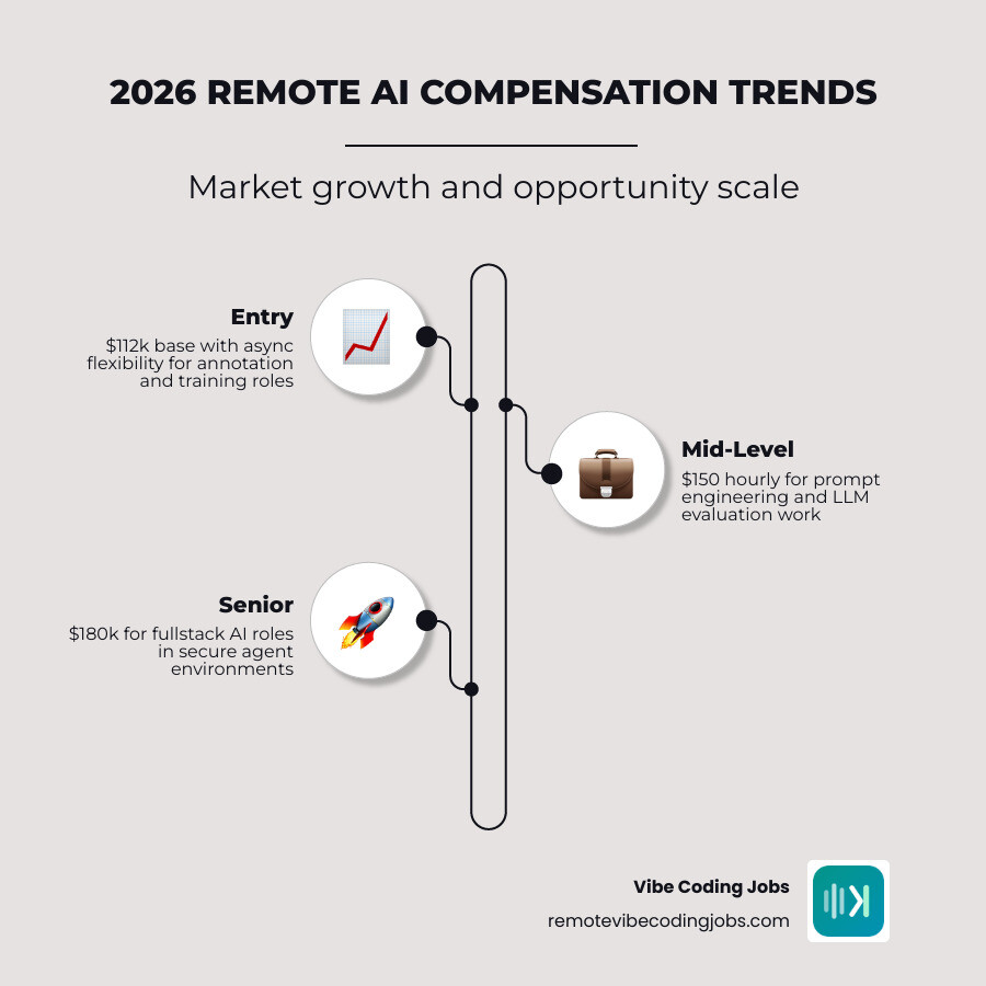 Infographic showing remote AI compensation trends for 2026 infographic