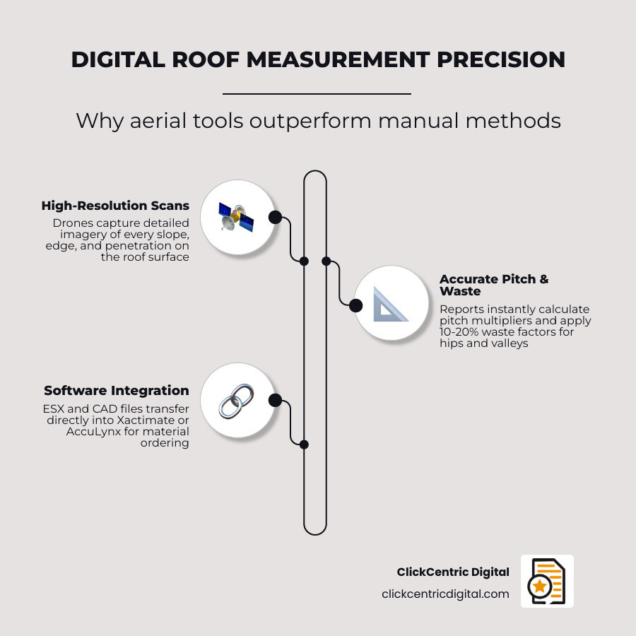 Table comparing manual vs digital measurement accuracy showing 98% precision for digital infographic