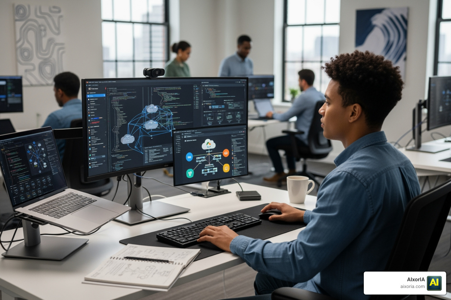 Software engineer working on a cloud-native architecture
