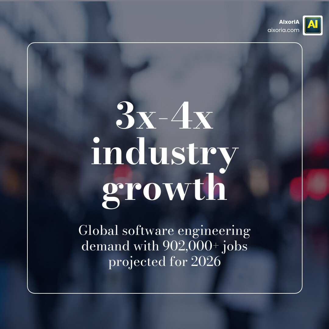 Statistics showing the 3x-4x growth in software engineering demand over the last decade infographic