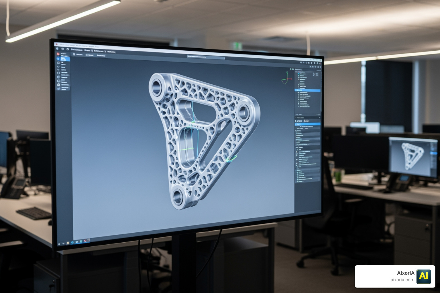 AI-driven generative design models creating optimized lightweight structures