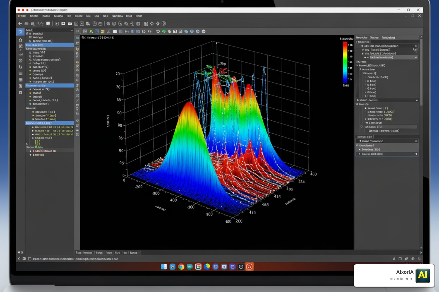 A MATLAB script generating a complex 3D signal plot for radar analysis