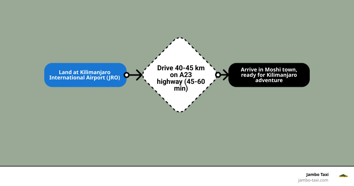 Table comparing travel times from JRO to Moshi by time of day: Morning 50m, Afternoon 60m, Night 45m infographic Table comparing travel times from JRO to Moshi by time of day: Morning 50m, Afternoon 60m, Night 45m infographic