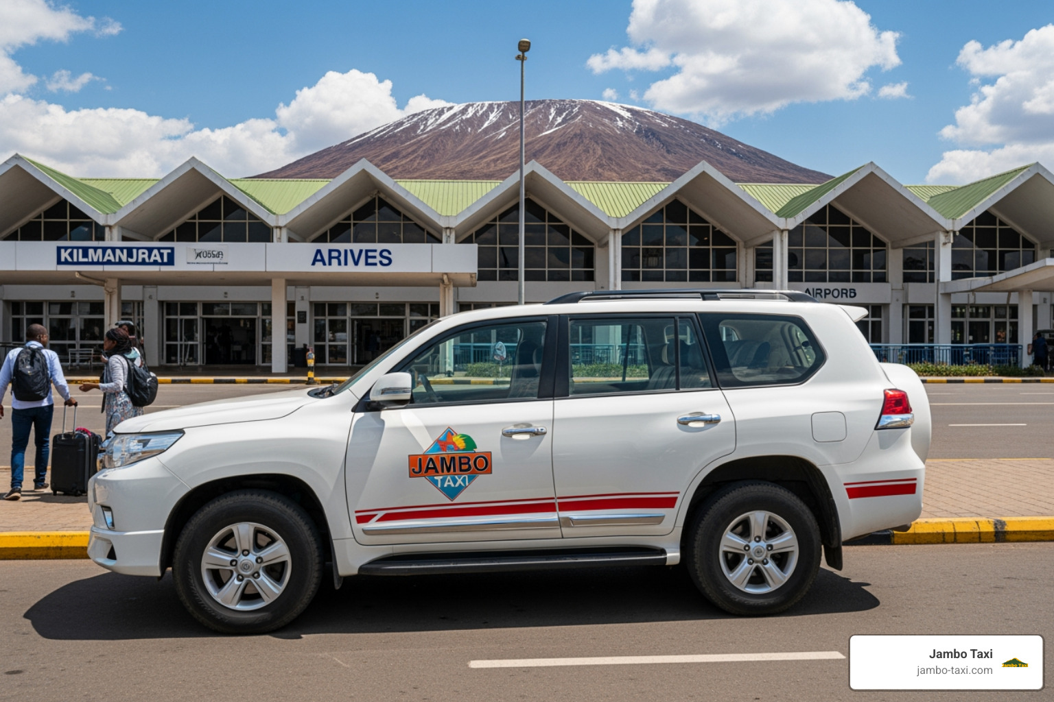 Private transfer vehicle waiting at Kilimanjaro Airport arrivals area Private transfer vehicle waiting at Kilimanjaro Airport arrivals area