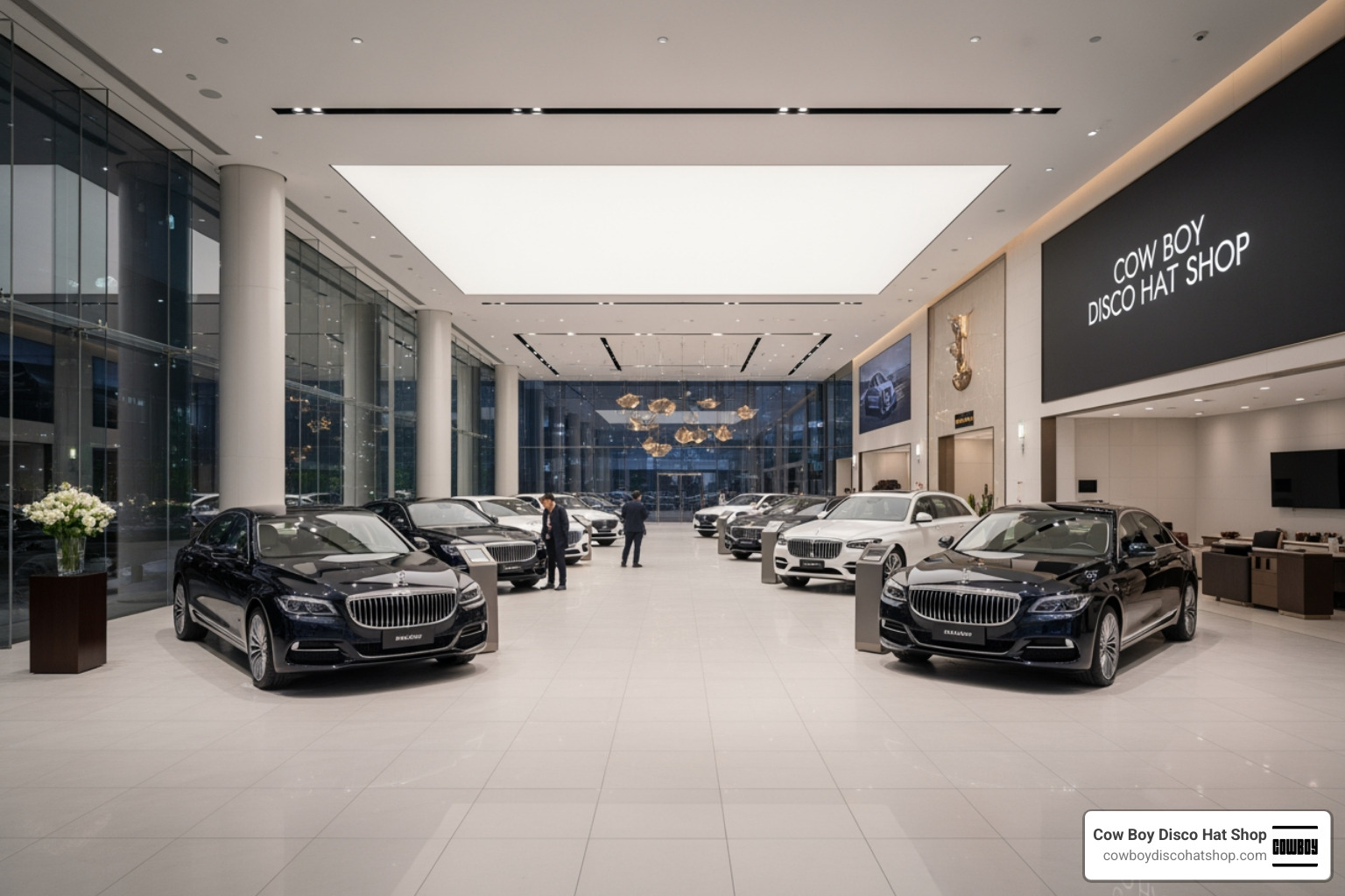Luxury car showroom in Beijing with very few customers Luxury car showroom in Beijing with very few customers
