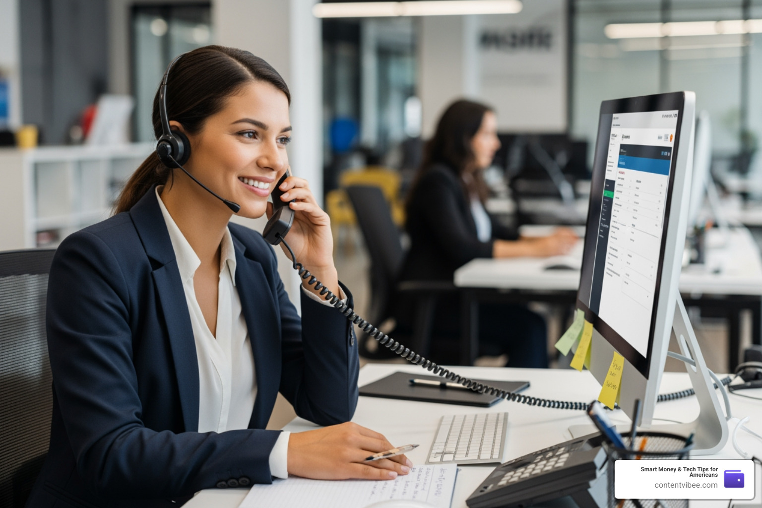 customer service representative assisting a caller