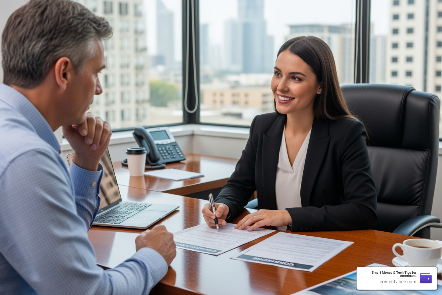 insurance agent explaining a policy to a customer insurance agent explaining a policy to a customer