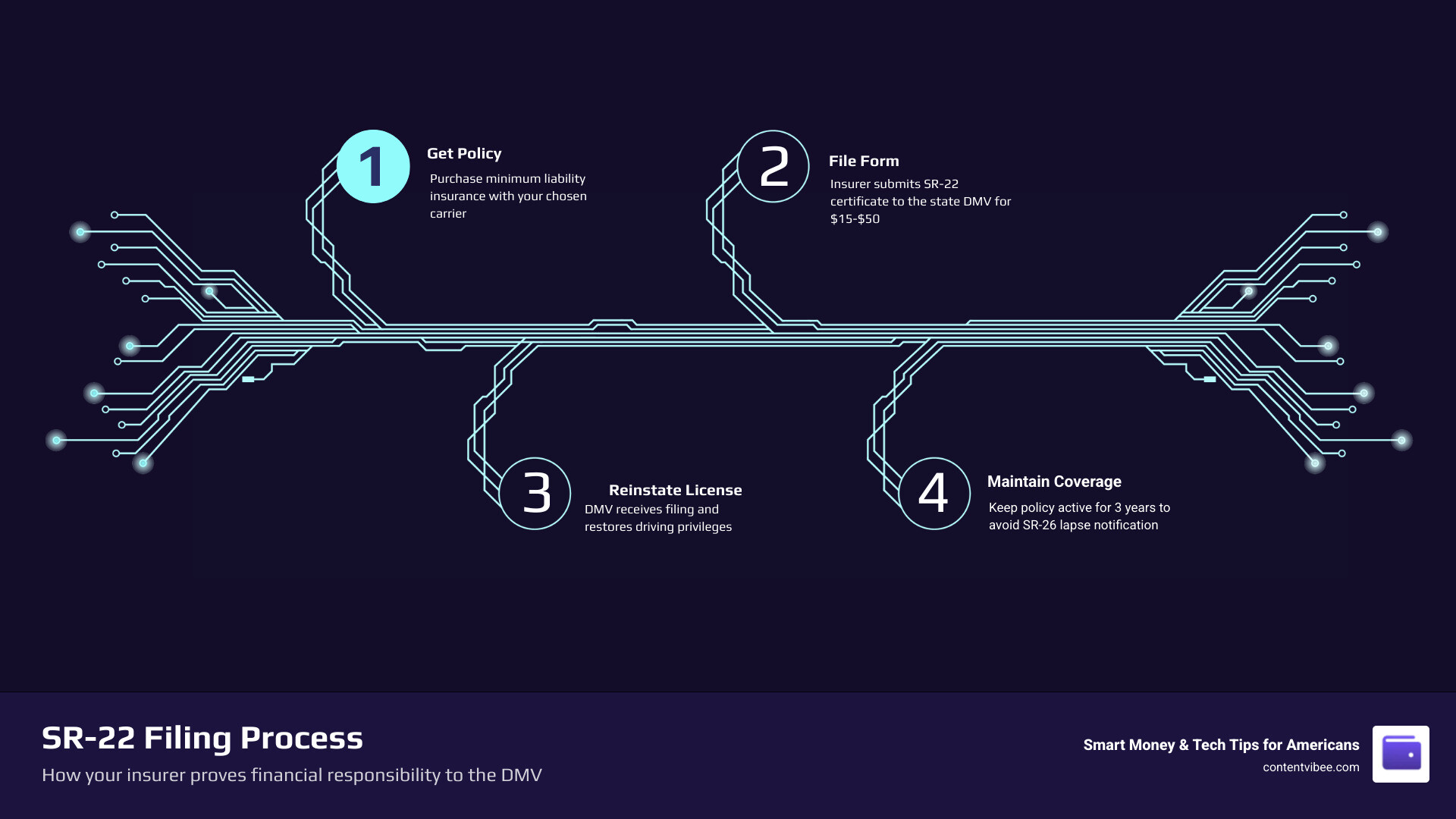 Comparison of standard vs SR-22 insurance premiums infographic