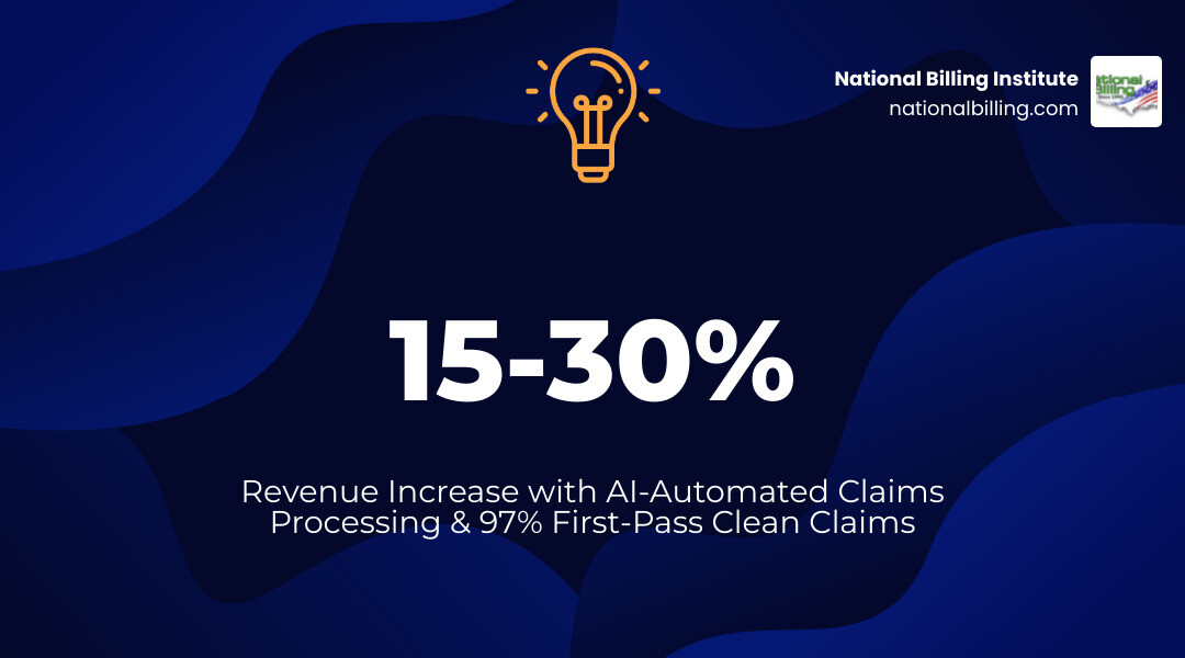 Infographic showing 40% cost savings and 15-30% revenue increase with National Billing infographic