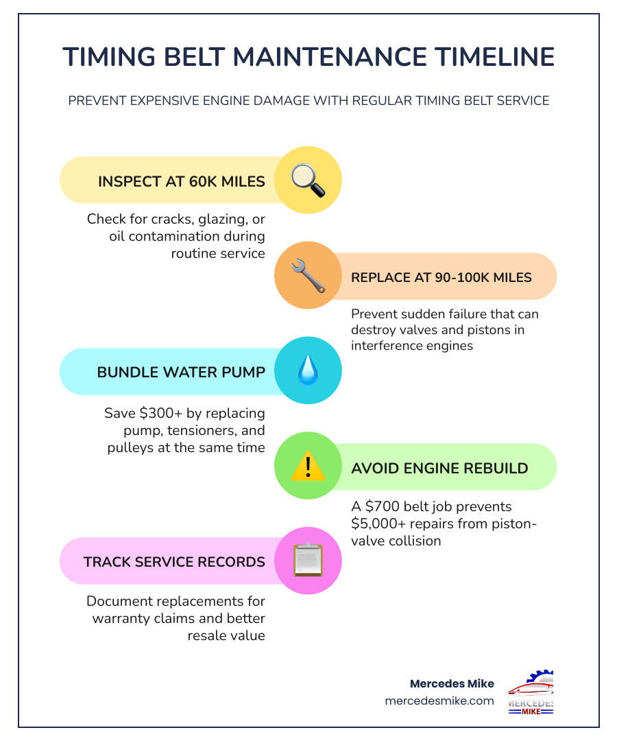 Timing belt vs timing chain cost comparison infographic with replacement intervals and price ranges infographic