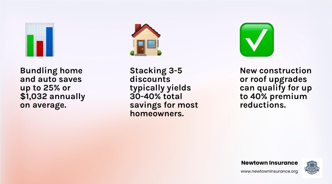 infographic showing how to stack home insurance discounts for maximum savings infographic