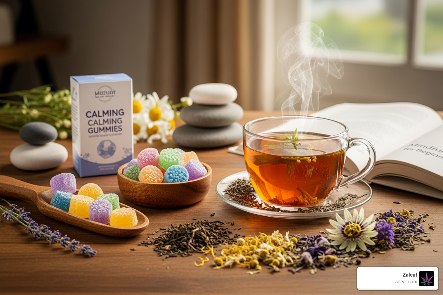 anxiety relief cannabis treats calming gummies herbal tea