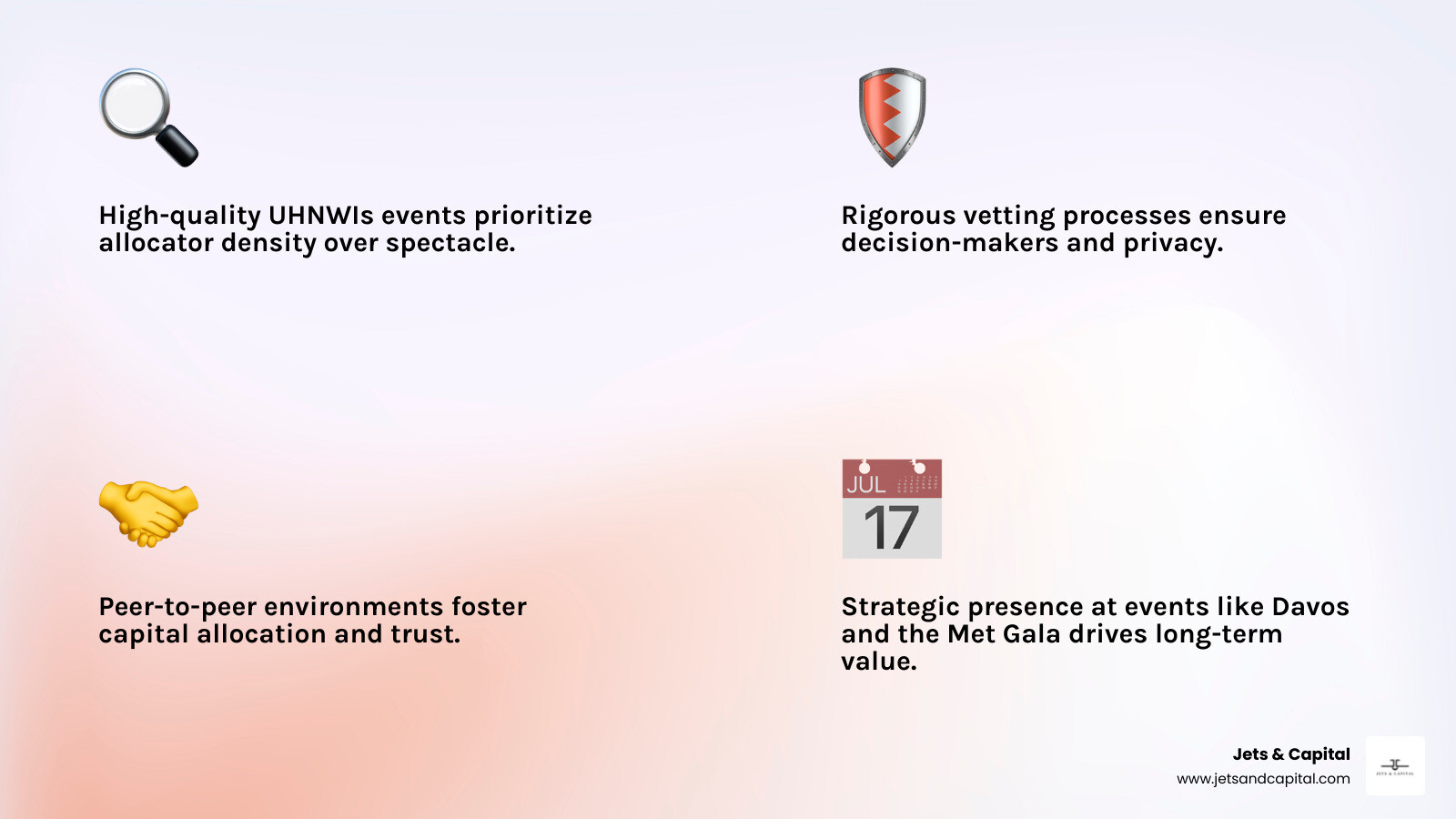 2026 UHNWI global event calendar infographic by category and month infographic