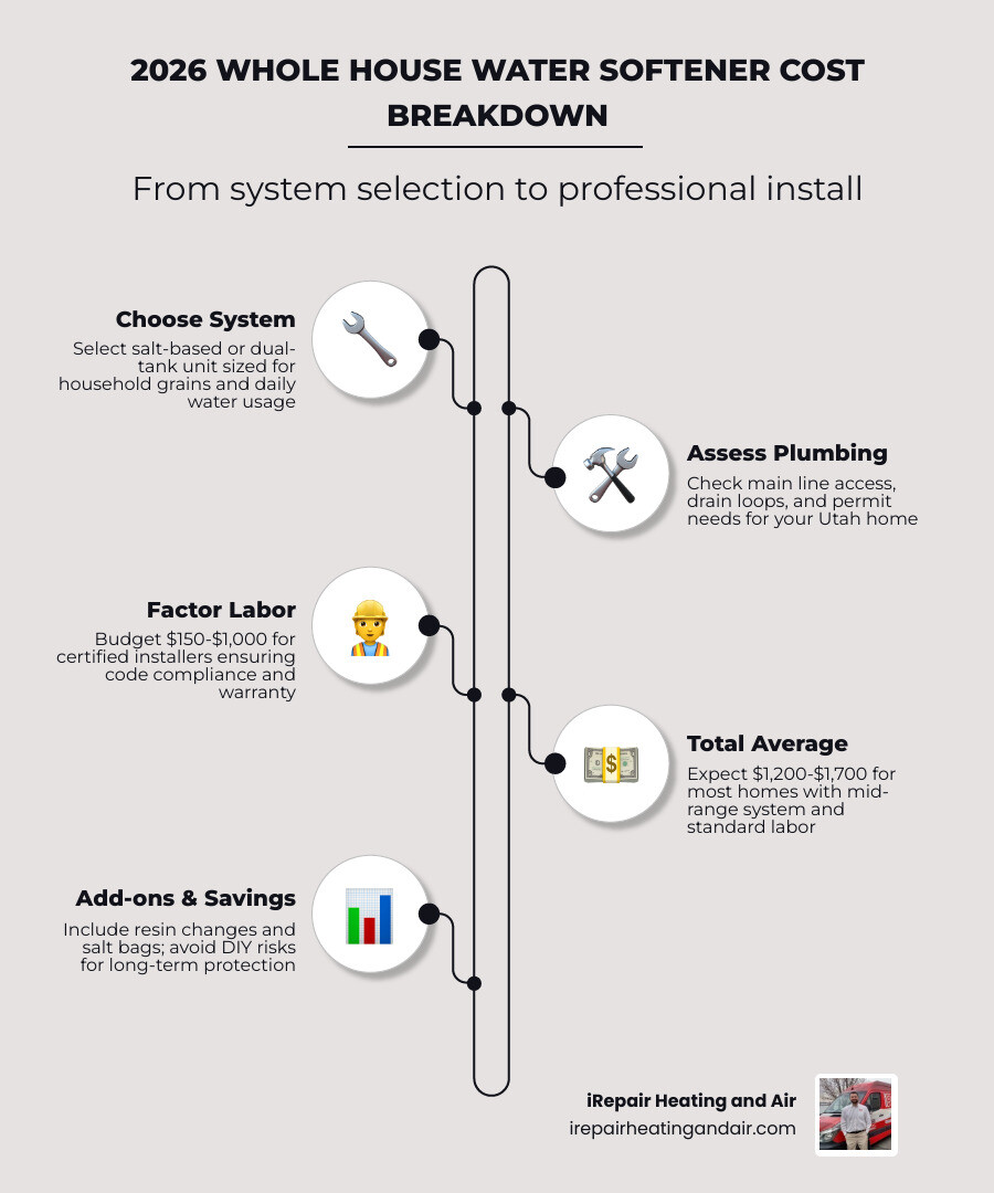2026 average whole house water softener installation cost breakdown by system type and labor infographic 2026 average whole house water softener installation cost breakdown by system type and labor infographic