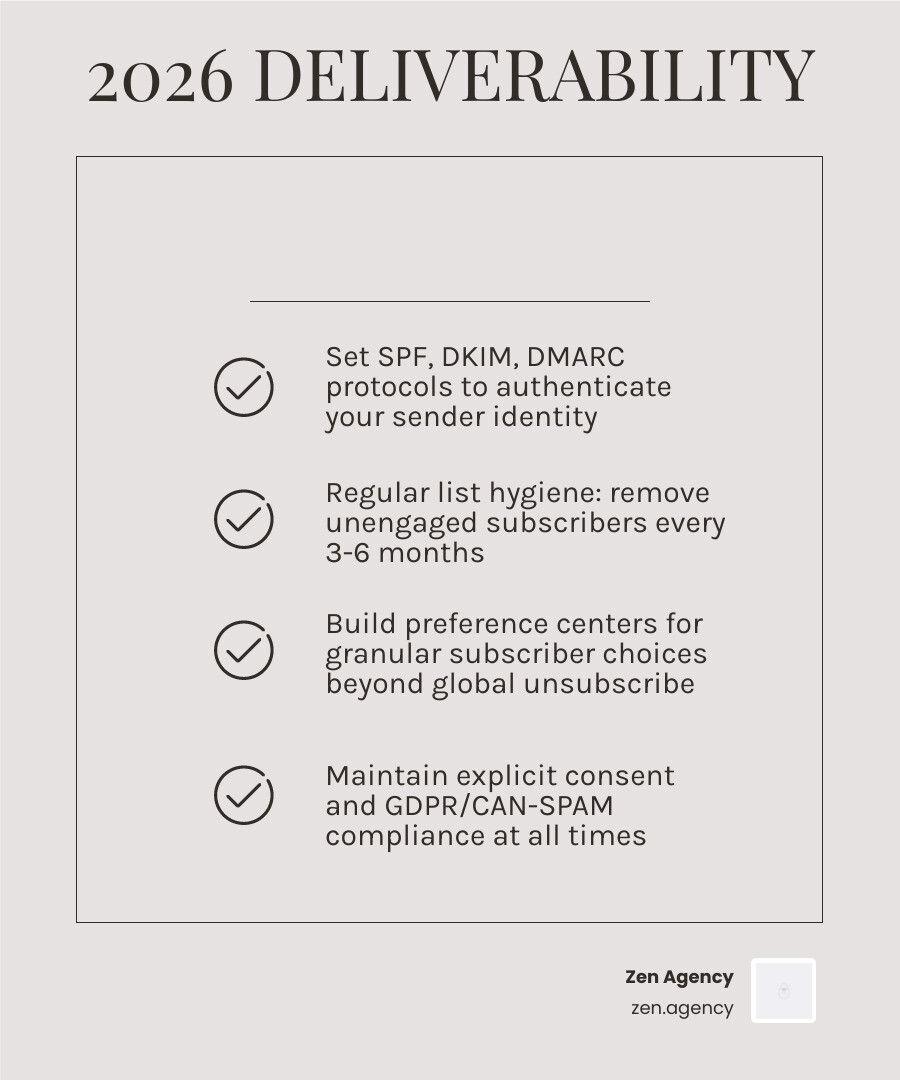 2026 email deliverability checklist infographic infographic 2026 email deliverability checklist infographic infographic