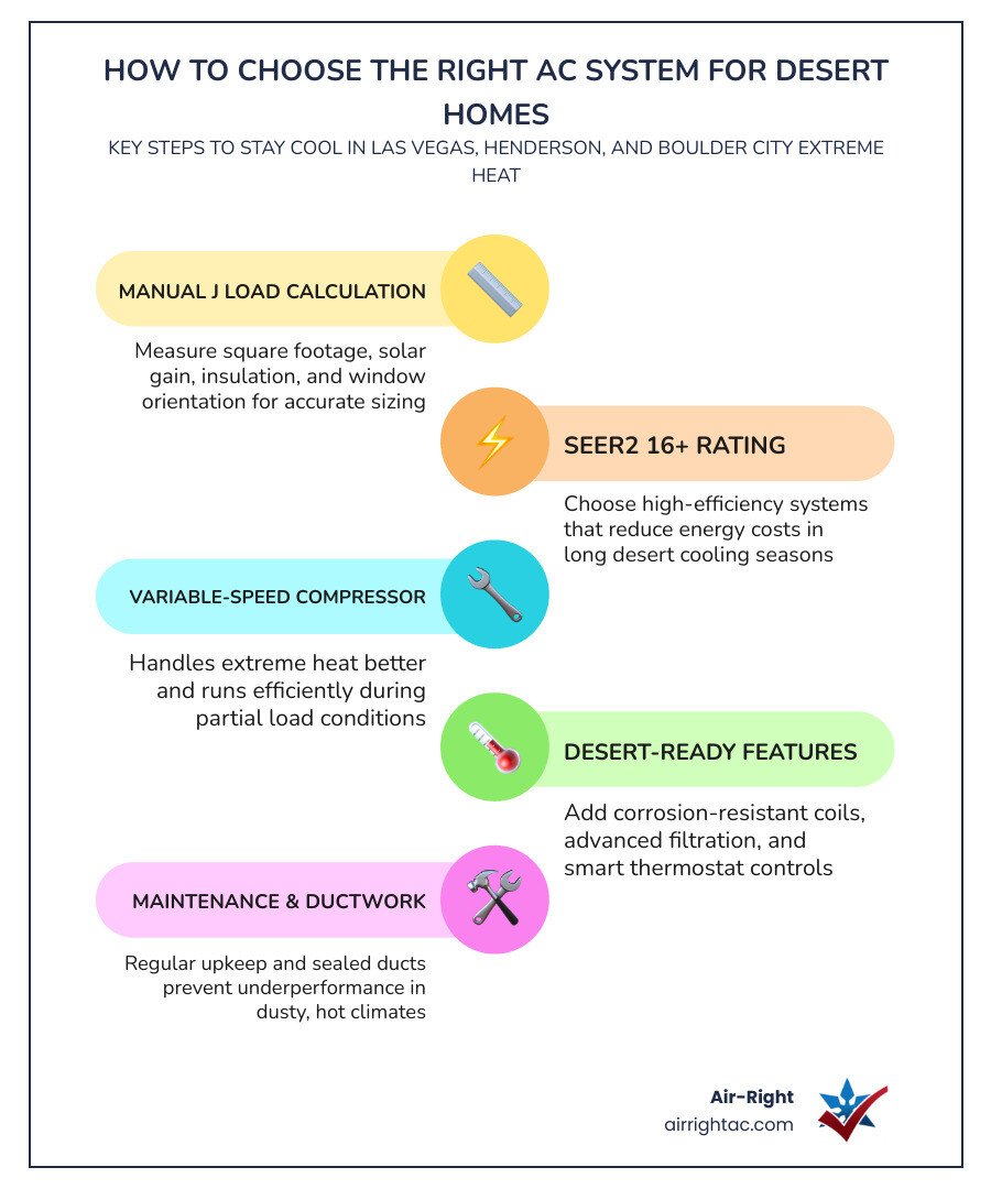 Infographic: 7 key steps to choosing the right AC system for desert homes in Southern Nevada infographic