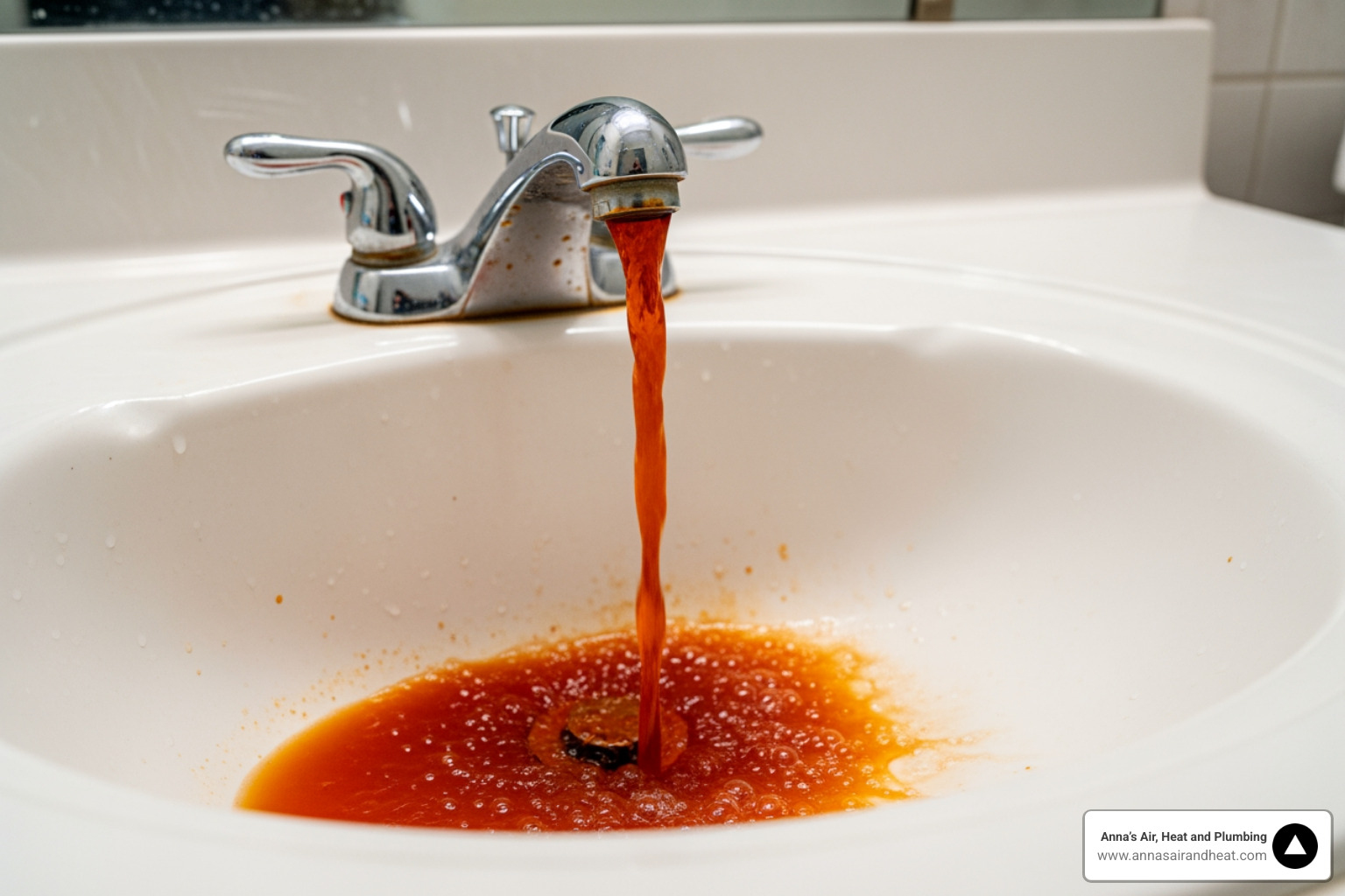 rusty water coming from a bathroom faucet in a Florida home