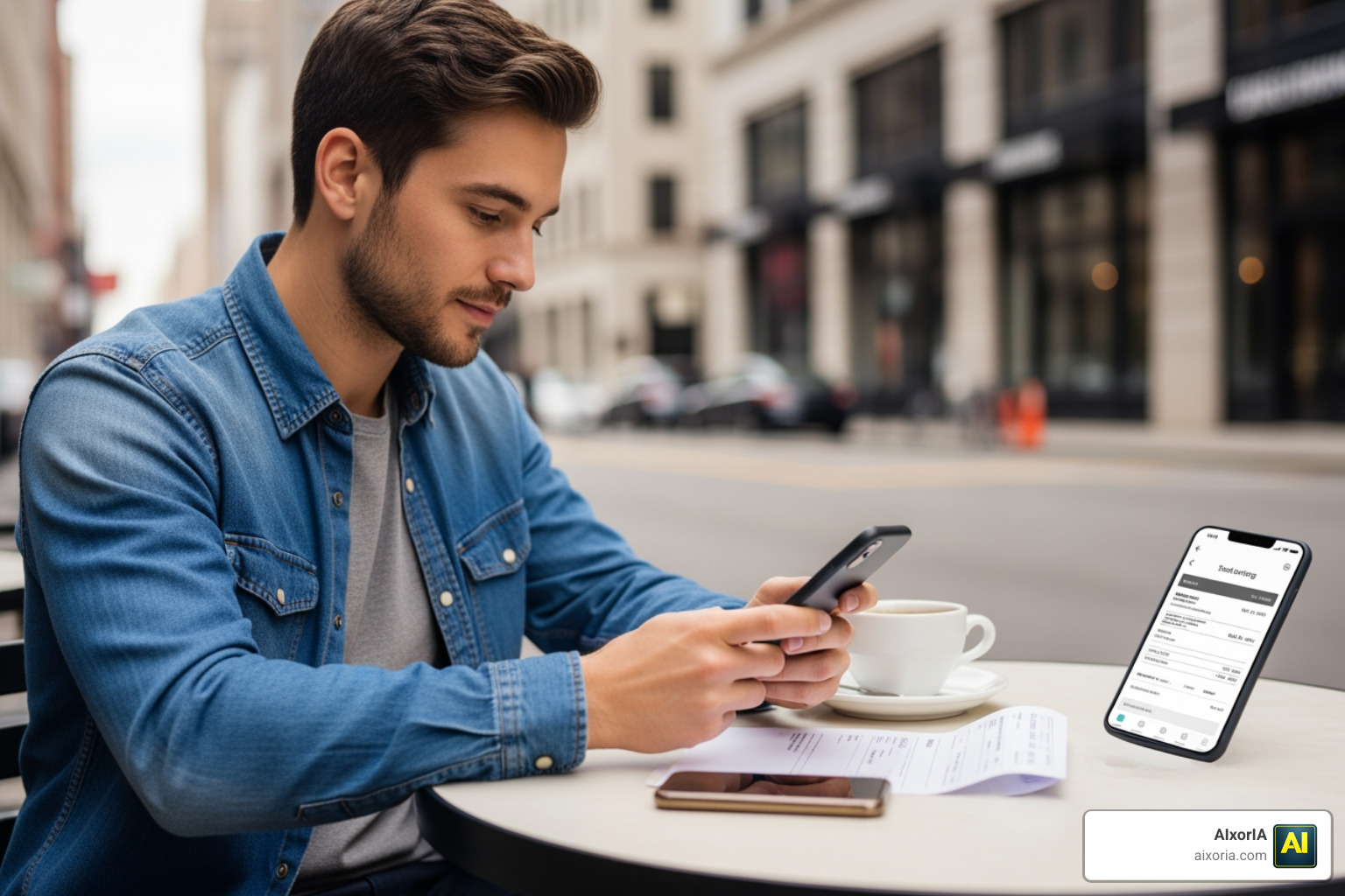freelancer using a mobile invoicing app for business
