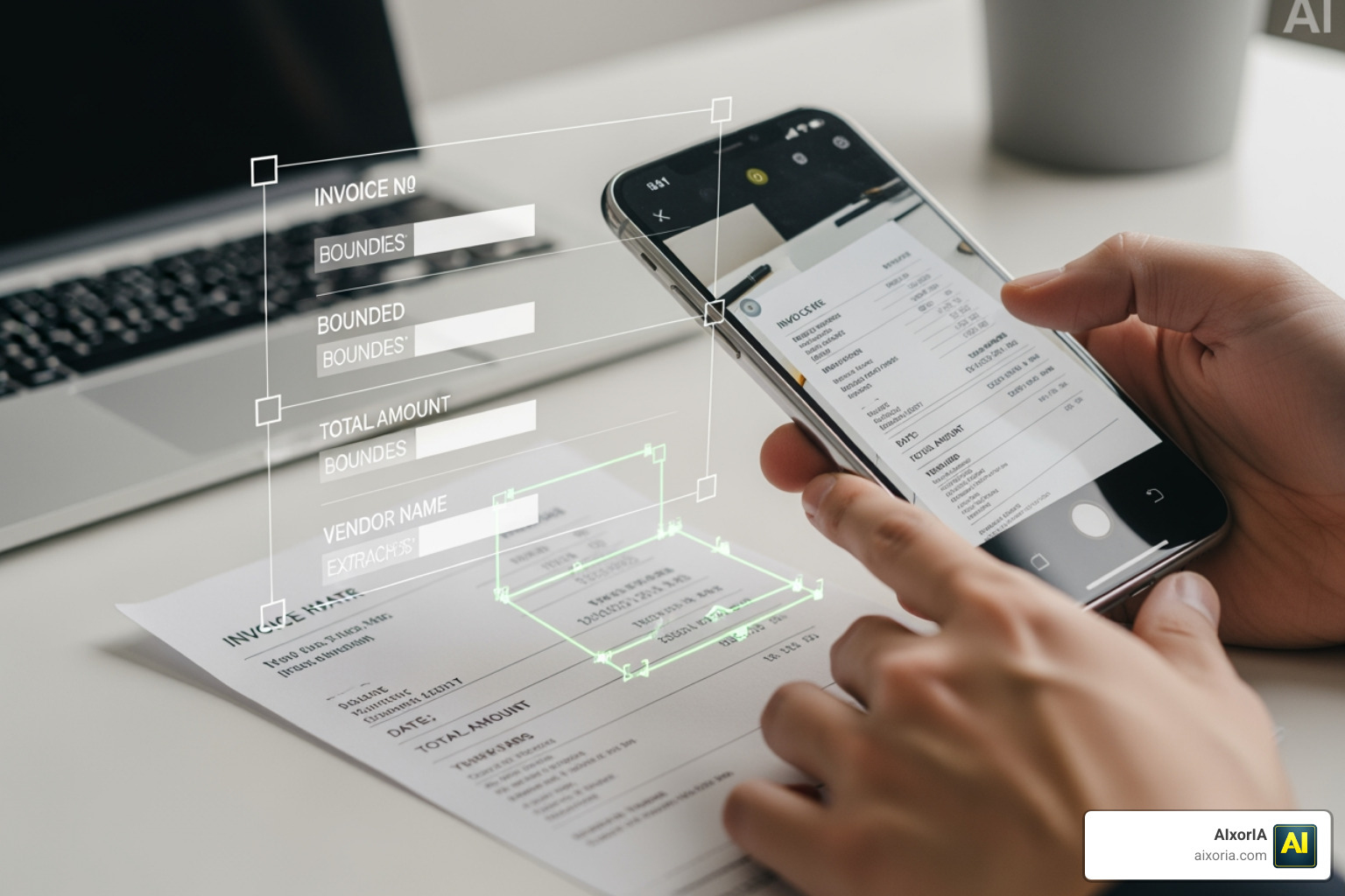 AI-powered data extraction from a paper invoice using a smartphone camera AI-powered data extraction from a paper invoice using a smartphone camera