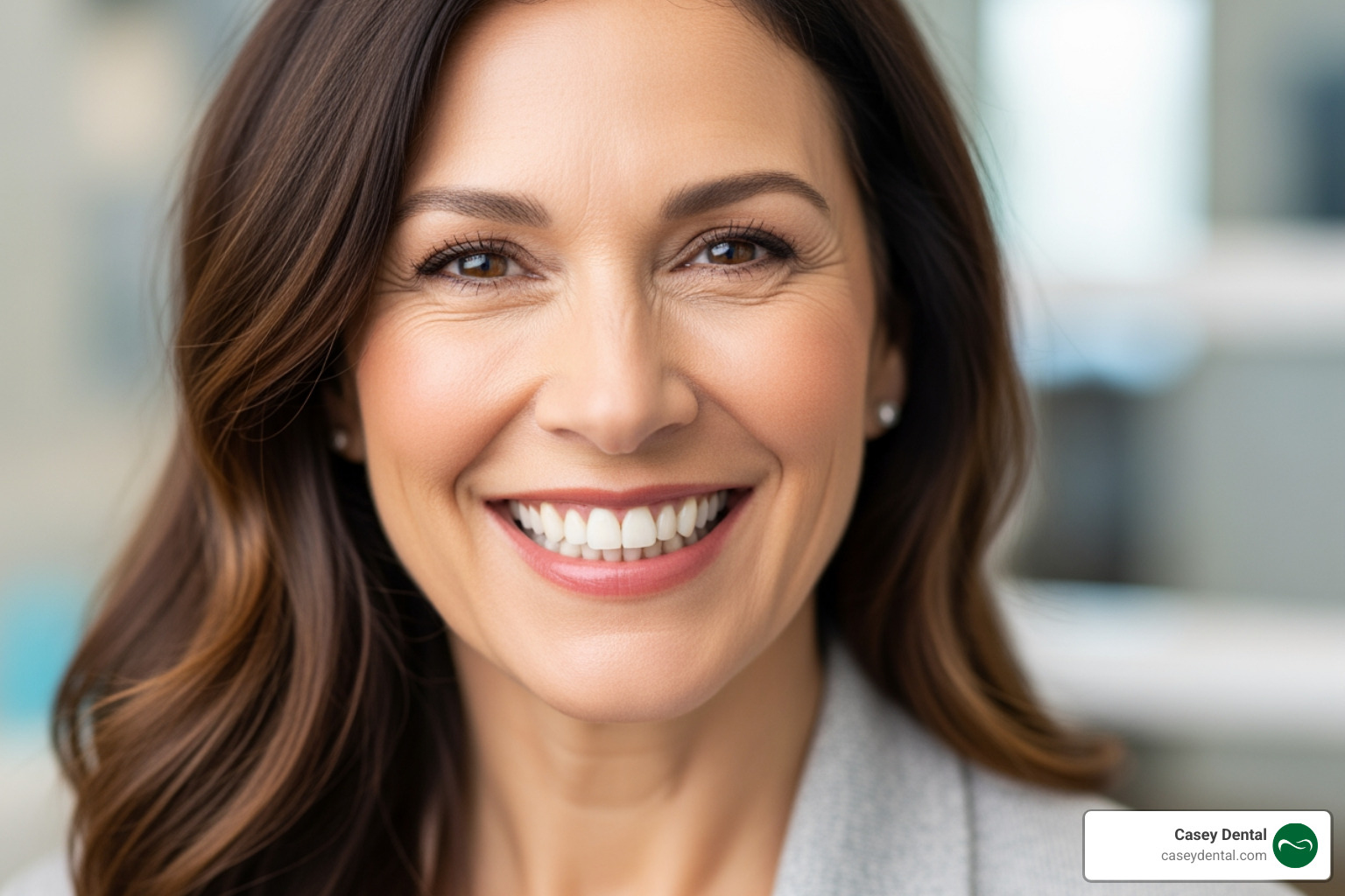 A patient smiling confidently after a full-arch restorative procedure