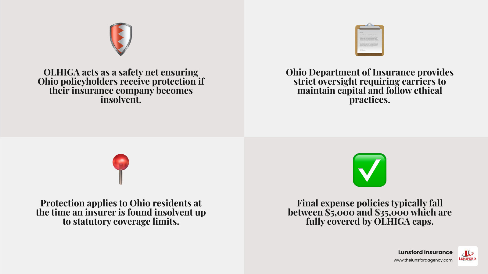 Professional infographic explaining OLHIGA as a safety net for Ohio policyholders infographic Professional infographic explaining OLHIGA as a safety net for Ohio policyholders infographic