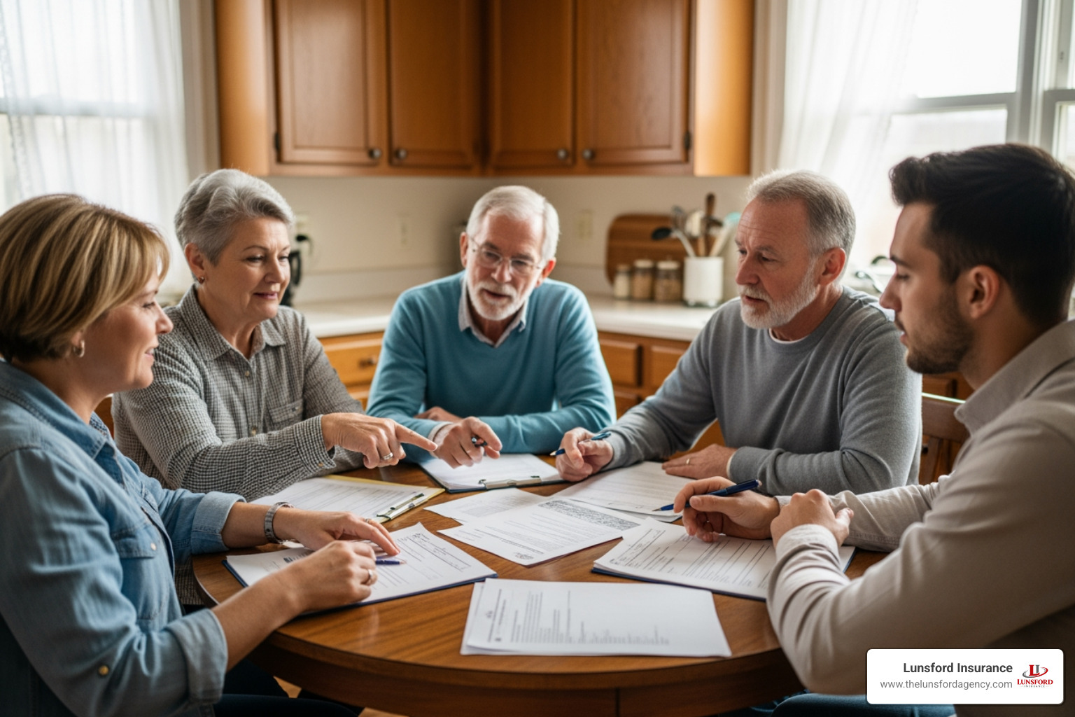 Family in Ohio discussing finances and end-of-life planning Family in Ohio discussing finances and end-of-life planning