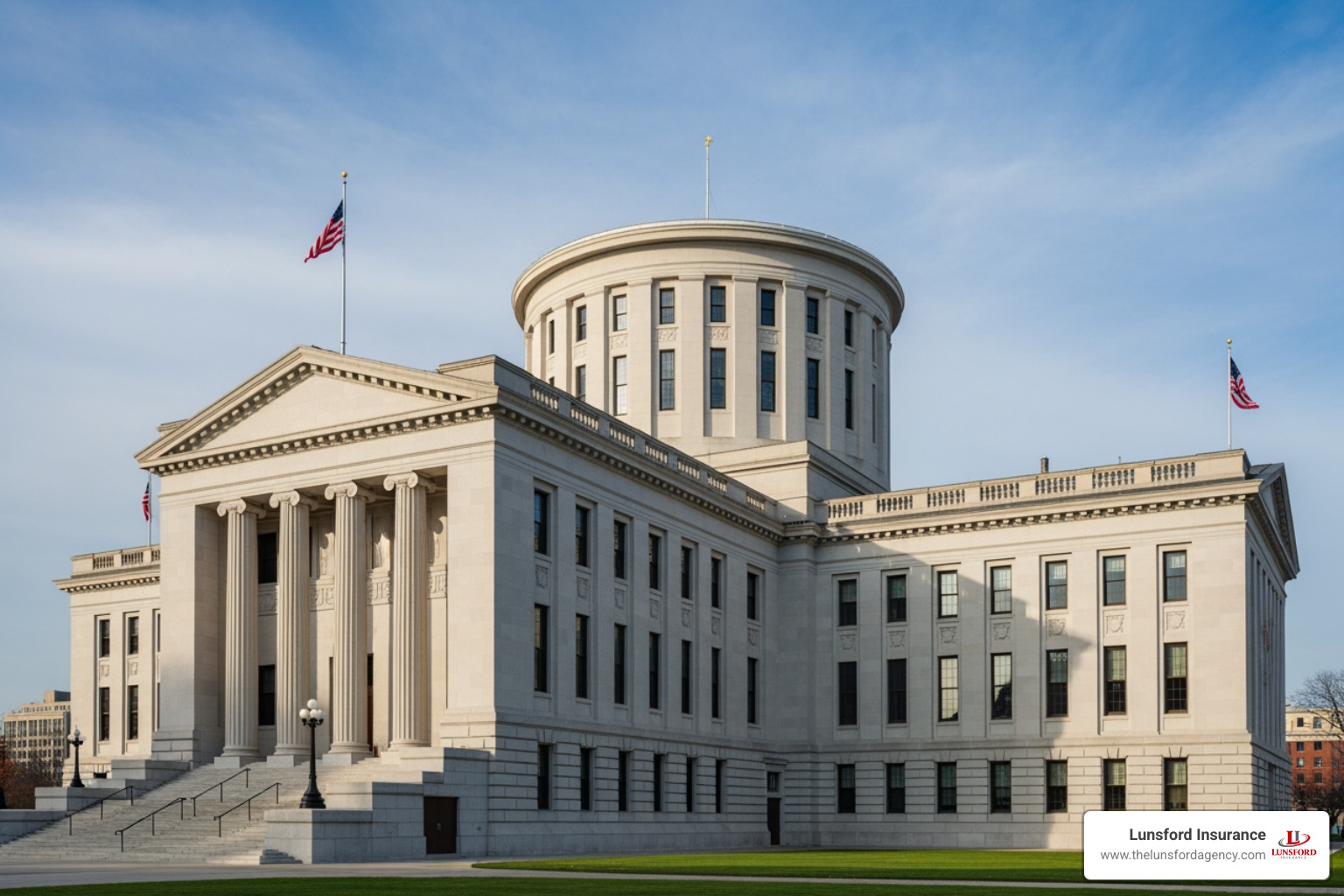 Ohio Statehouse in Columbus representing state regulatory protections Ohio Statehouse in Columbus representing state regulatory protections