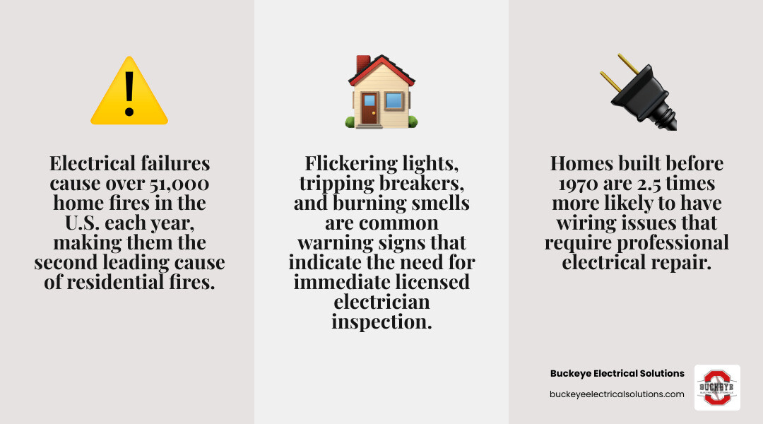 Common signs of electrical failure in residential properties infographic infographic