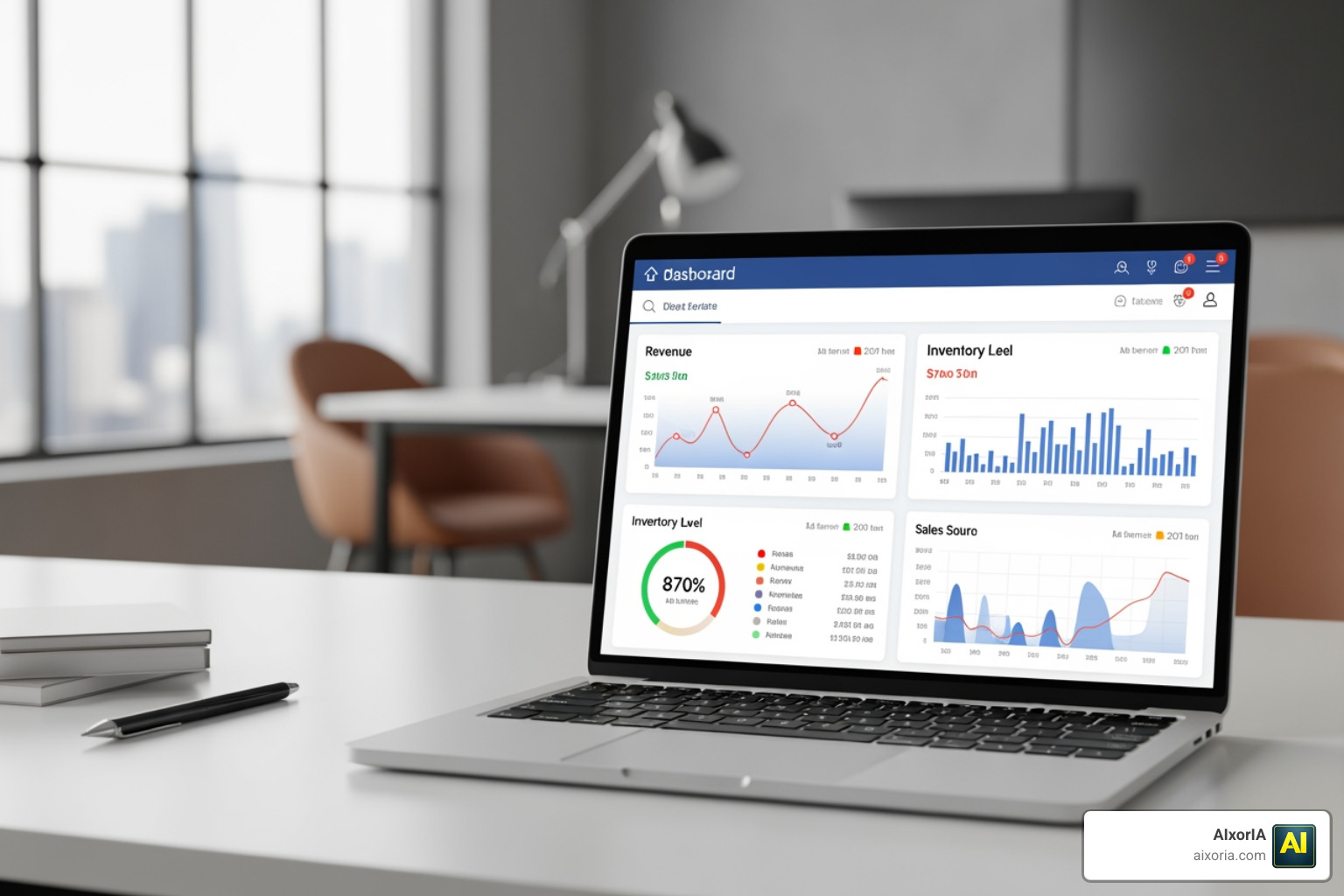 Centralized data dashboard showing real-time business metrics