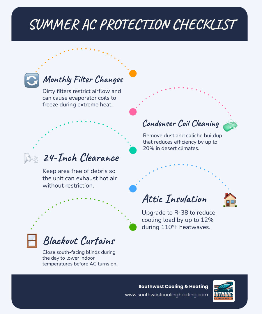 infographic of a summer maintenance checklist for Southern Utah homeowners infographic infographic of a summer maintenance checklist for Southern Utah homeowners infographic