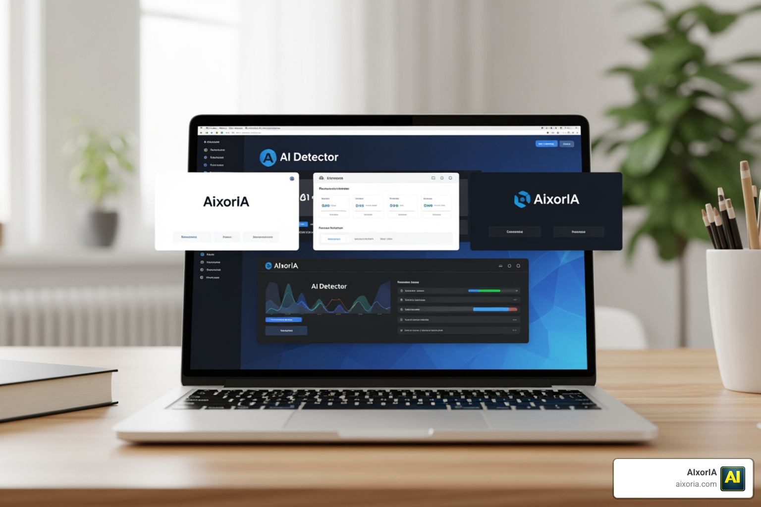 A selection of top-rated AI detection software logos and interfaces