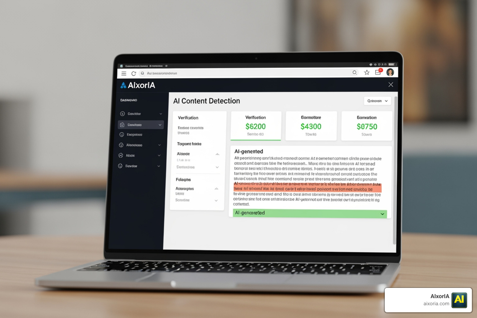 Best AI detector tools dashboard showing content verification interface