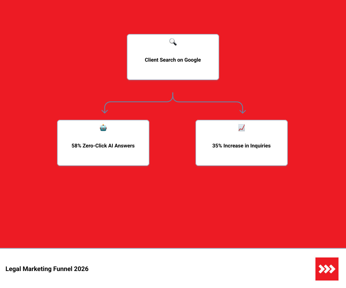 2026 legal marketing funnel showing steps from search to signed client infographic 2026 legal marketing funnel showing steps from search to signed client infographic