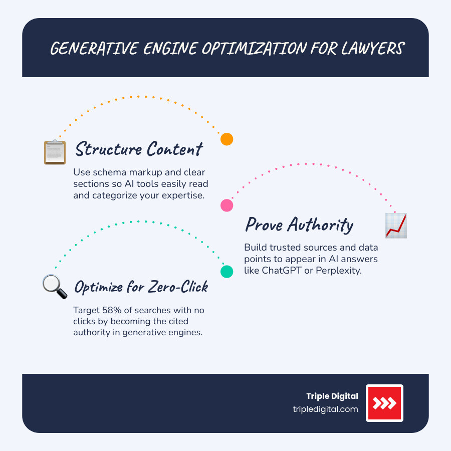 infographic explaining Generative Engine Optimization for lawyers infographic infographic explaining Generative Engine Optimization for lawyers infographic