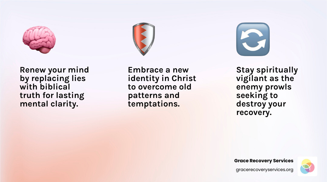 Infographic showing 10 reasons sober Bible verses support recovery including mind renewal, spiritual vigilance, and new Infographic showing 10 reasons sober Bible verses support recovery including mind renewal, spiritual vigilance, and new