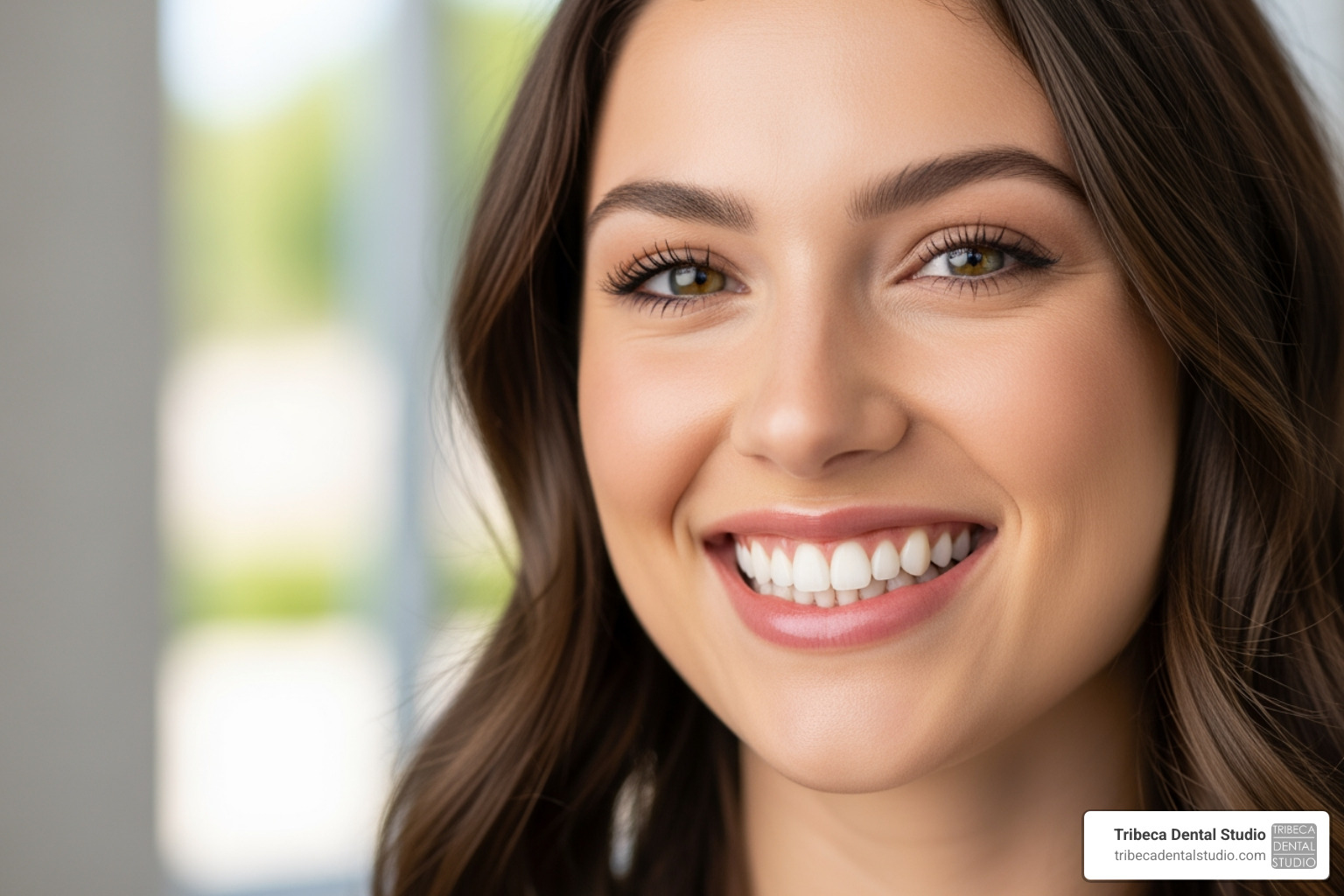A person with a healthy, bright white smile A person with a healthy, bright white smile