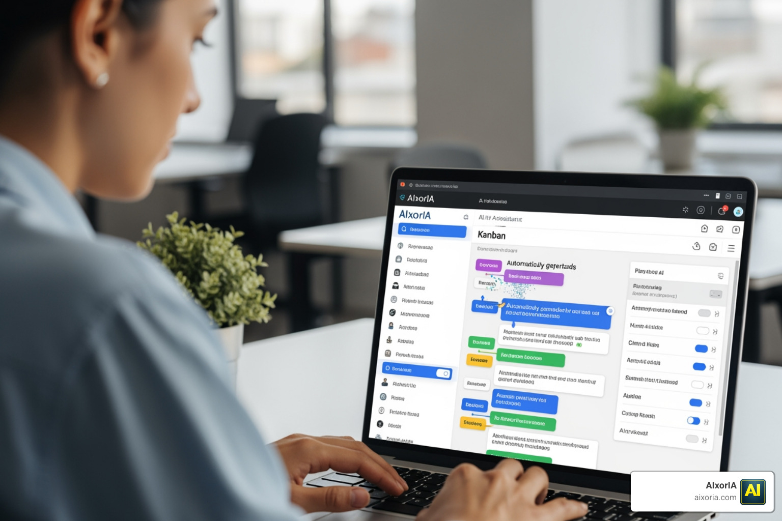 An AI assistant automatically generating subtasks and descriptions for a Kanban card An AI assistant automatically generating subtasks and descriptions for a Kanban card