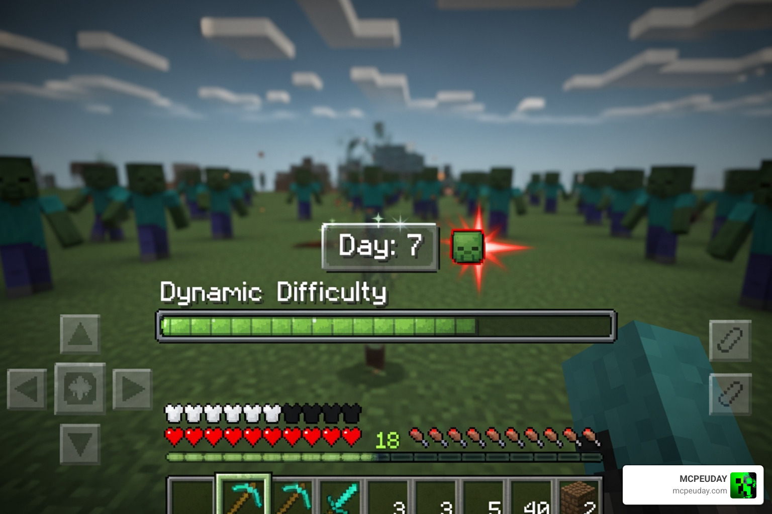 Screenshot of the dynamic difficulty bar visible in the player's HUD
