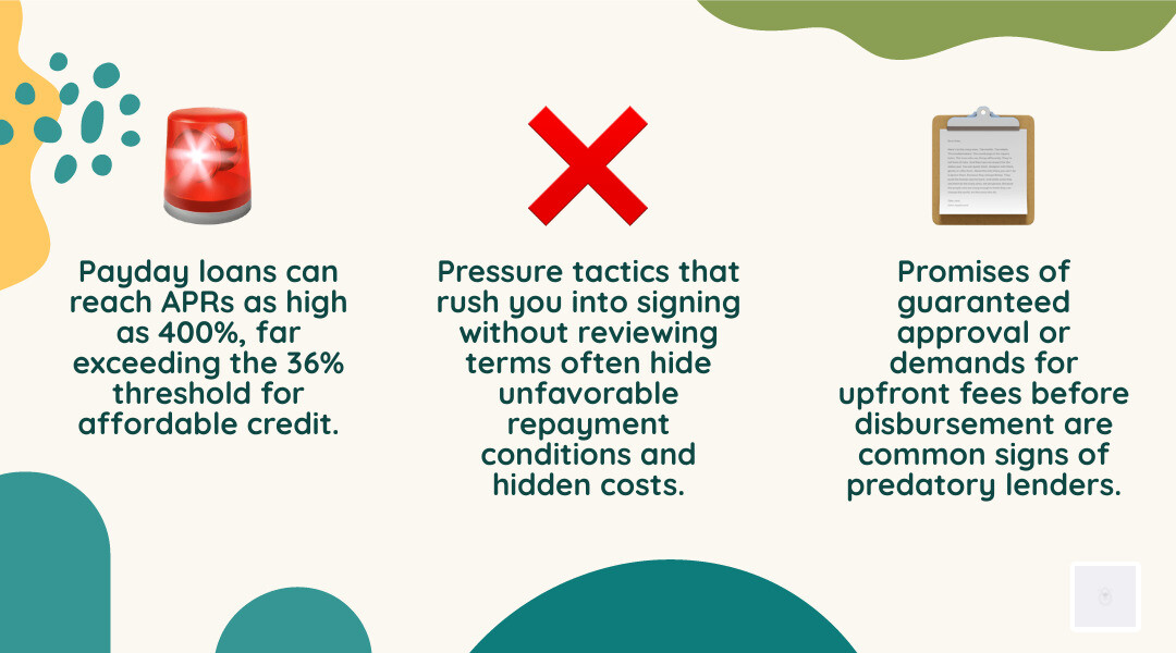 Red flags of predatory lending infographic