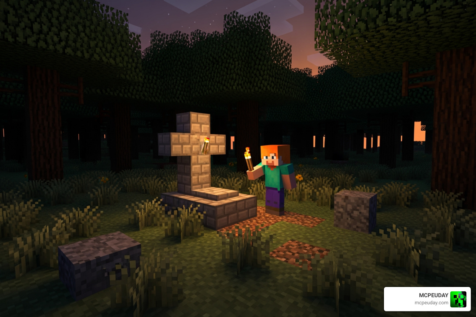 Death Grave and Coords Addon Minecraft Bedrock gravestone survival