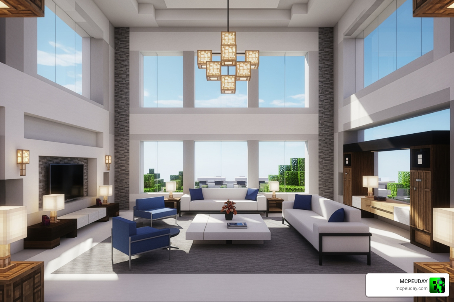 Modern Furniture Addon Minecraft Bedrock 1.21 interior villa